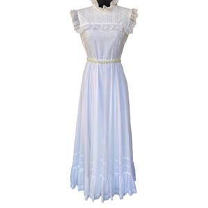 Couriers California Vintage Wedding Boho 70s Eyelet Size S Prairie Dress